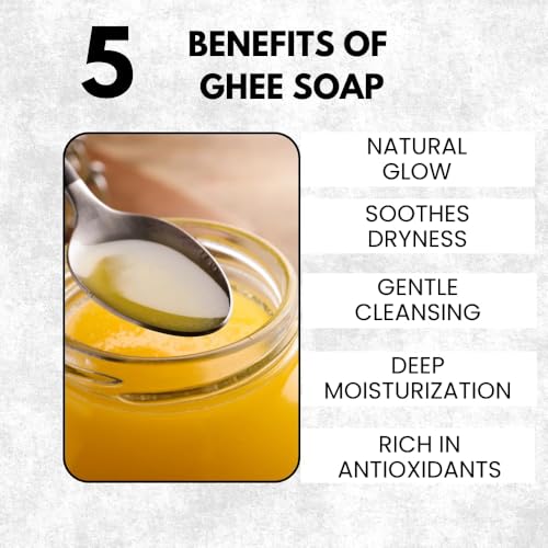 Image of Ghee Soap | Pure & Gentle Bathing Bar for Glowing Skin | Nourishing & Antioxidant Soaps for Men & Women | Natural Cleansing Bar For Moisturising | Soap for All Skin Types | Pack Of 3