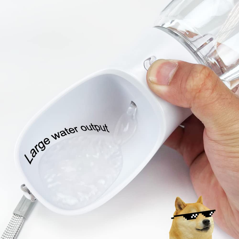 PETIFY Dog Water Bottle Portable Water Dispenser, Leak Proof for Outdoor Walking, Hiking, Travel, Food Grade Plastic BPA Free 18.6oz