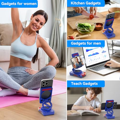 Image of ANCwear Bluetooth Speaker Phone Stand for Desk, Adjustable Holder | Bluetooth 5.4 audio stand with TF card slot for music and hands-free viewing in the kitchen, bedroom, office or travel