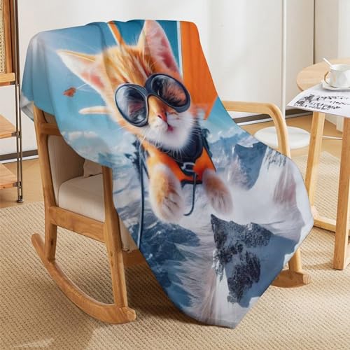 Couverture chat lavable en machine en flannel chaude de 100x130cm