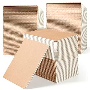 feela 170 Pack Blank Kraft Notebooks, Unlined Sketchbook Mini Cute Note Pad for Drawing Writing, Journal Bulk For Kids Students Office School Supplies, A6, 48 Pages, 4.25” X 5.5”, Brown