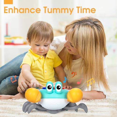 image for TooyBing Musical Crawling Crab Baby Toy, Tummy Time Toy for 6-12 Month