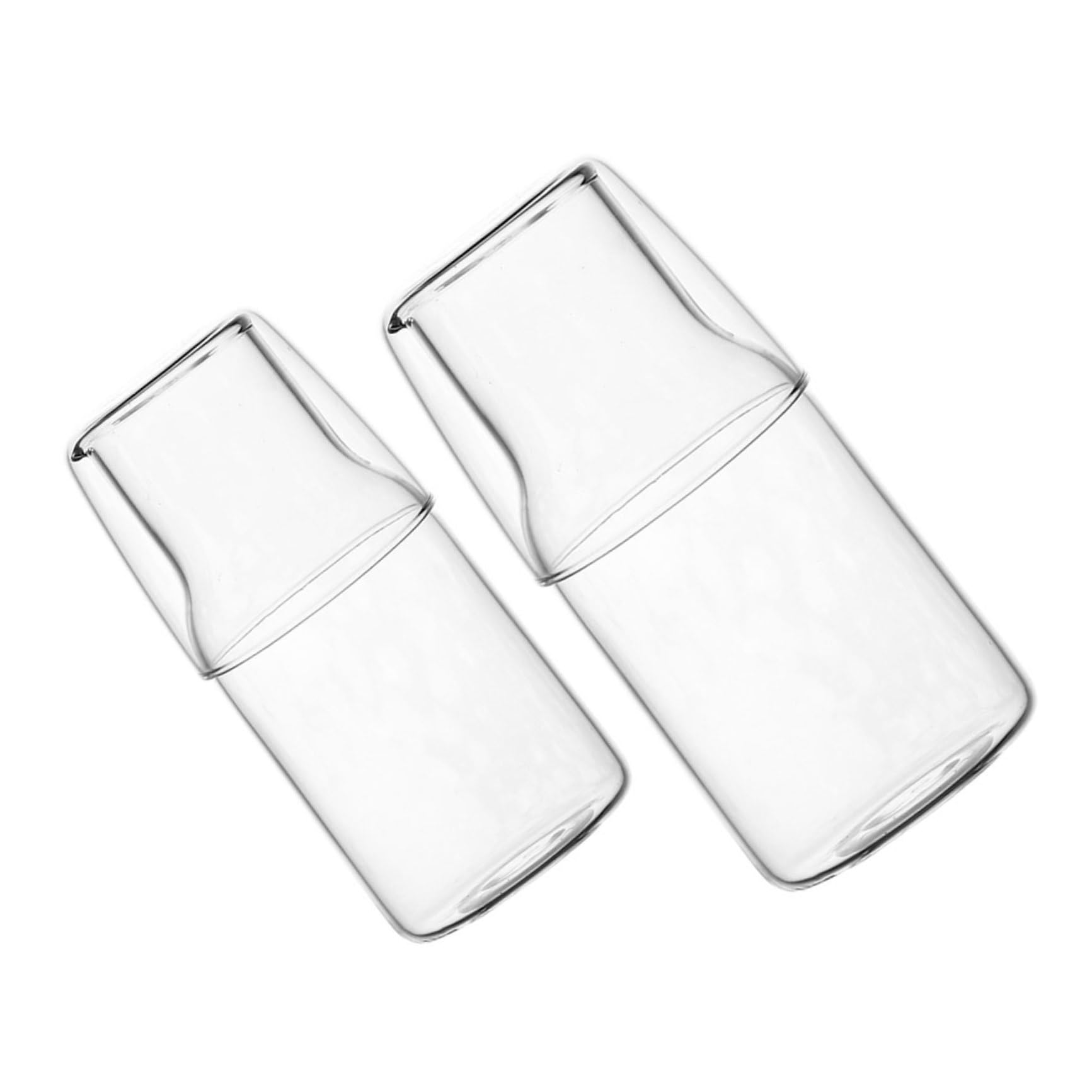 Glas Karaffe mit Becher, 2 Stück Packung Wasserkrug für Nachttisch
