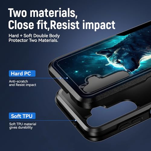 JHYYTUJTYP for Galaxy A15 5G Case,[Military Grade Drop Tested] Heavy-Duty Tough Rugged Shockproof Protective Case for Samsung Galaxy A15 5G 6.5 Inch 2023,Galaxy Wolf - image 2