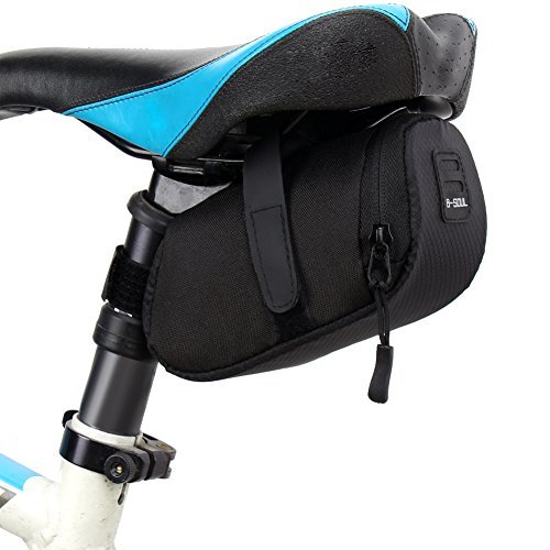 Broadroot Bike Saddle Bag,Bicycle Waterproof Storage Saddle Bag Seat Bike Cycling Tail Rear Pouch(Black)
