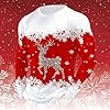 BmDSGC Men's Christmas Jumper Funny Ugly Dinosaur Rudolph Reindeer Santa Xmas Ladies Sweater Funny Festive Holiday Sweatshirts Christmas Costumes for Women Men (Red,5XL) #1