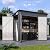 BinpLax 8'x4' Shed Galvanized Steel Storage Sheds with Triple Doors Weatherproof Outdoor Utility Sheds, Dual Lock Lean to Shed with Sloped Roof for Mower, Bike, Generator, Garden Tools (Black)
