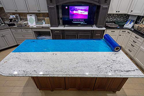 Pack of America Carpet Floor Protective Film 24\" x 200 Feet - Durable Thick Removable Self-Adhesive Plastic Tape Roll Protector for Carpeting, Hard-Floor, Mats, Hard Surface, Flooring Protection, Blue