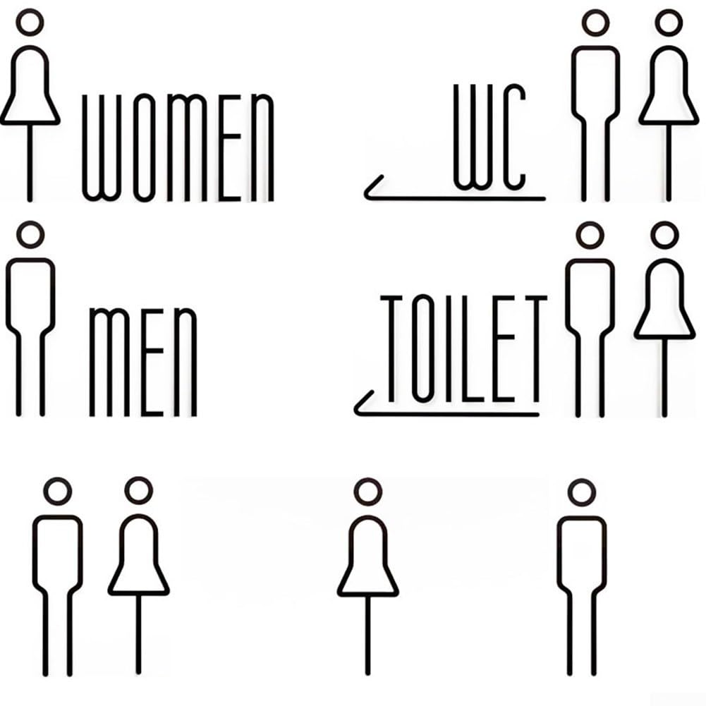 Targa in acrilico con scritta "Toilette Navigation" e etichetta da parete per WC facile da pulire (D)