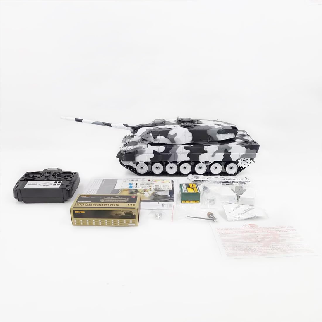 Model czołgu bojowego 1:16, 2,4 G, niemiecki leopard 2 A6 wojskowy czołg z efektami dymu, zestaw modelarski dla fanów wojskowych i dorosłych