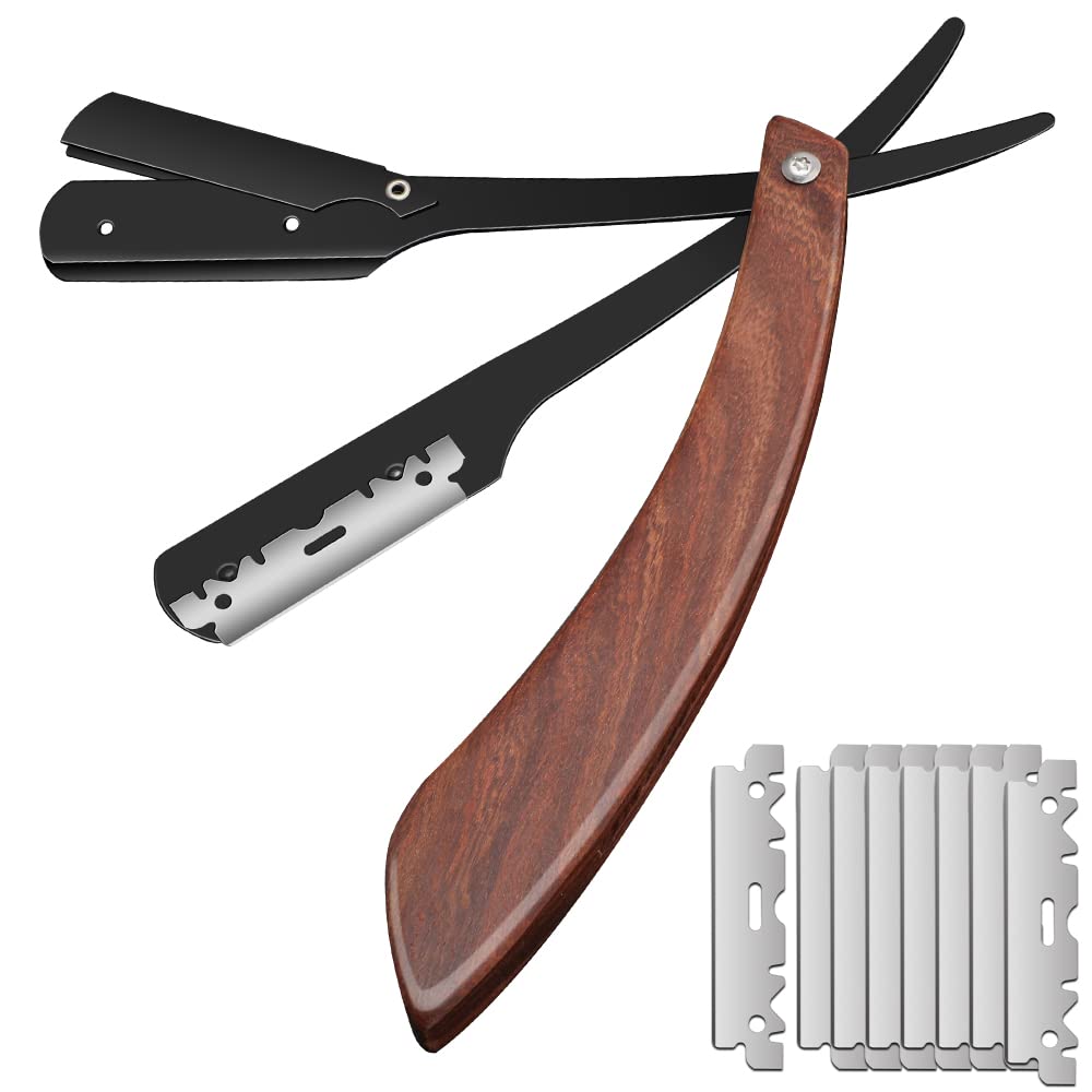 Professional Barber Straight Razor with 100 Single Edge Blades Premium Stainless Steel Shaver Razor for Men Home & Salon Grooming Using (NO.119)