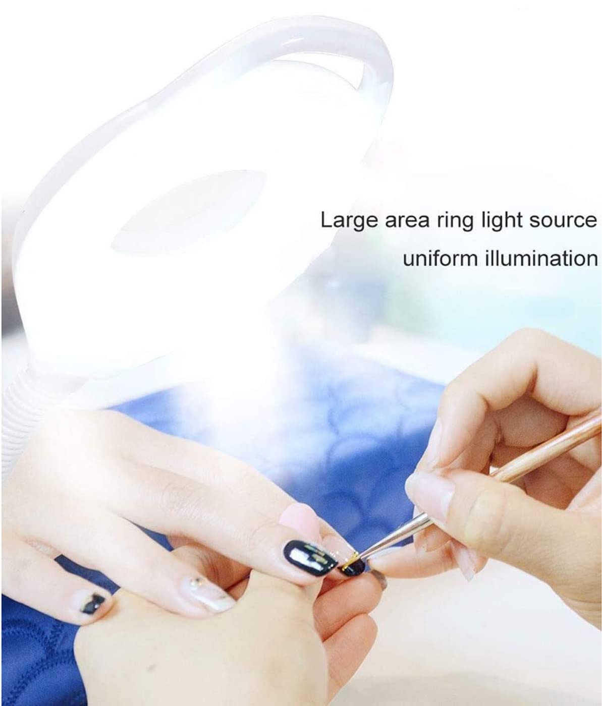 Winter 16X Lampada di Bellezza con ingrandimento LED Lampada da Terra Rotante con Braccio Girevole Regolabile per la Cura della Pelle di Bellezza Manicure per Unghie Salone per Tatuaggi Protezione