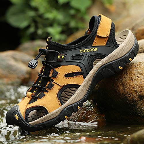 AQIXIDX Men's Hiking Driving Sandals Casual Athletic Beach Shoes Closed Toe Comfortable Breathable Water Sandals Summer Outdoor Travel Shoes3