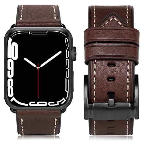 Image of HUAFIY Compatible for Apple Watch Bands 42mm 44mm45mm46mm 49mm 38mm 40mm41mm, Genuine Leather Band Strap for iWatch Series 11 /10 /9 /8,7,6,5,4,3,2,1, Ultra3 2 1