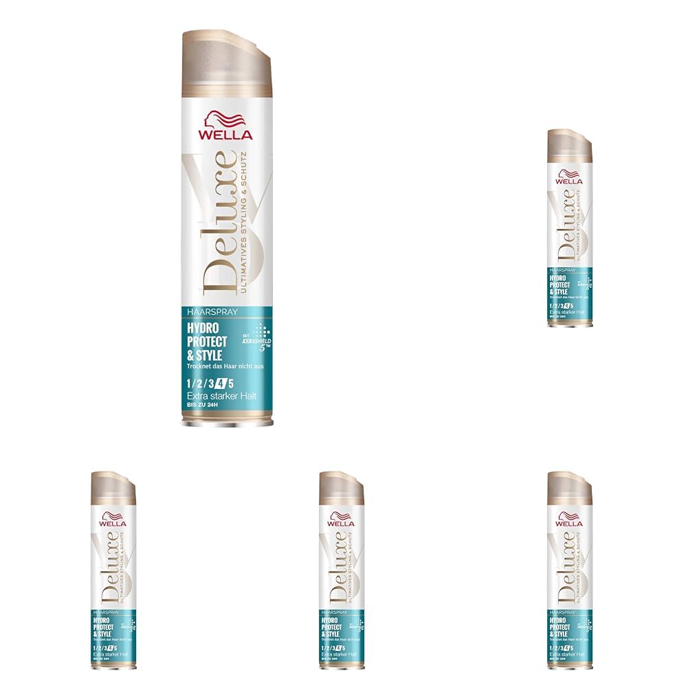 WELLA DELUXE Hydro Protect und Style Haarspray mit innovativem Keratin-Schutz-Komplex (Packung mit 5)