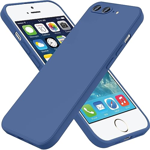 AYSZNBLA for iPhone 8 Plus Case, iPhone 7 Plus Case,Liquid Silicone Gel Rubber Phone Case,Non-Yellowing Phone Bumper Cover,Multi-Color Phone Case,Full Body Slim Protective Cover,5.5'(Dark Blue) 1.167