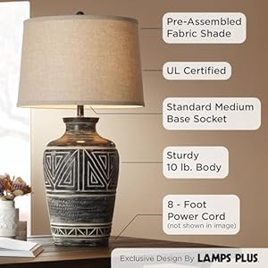 John Timberland Miguel Rustic Southwestern Style Table Lamp 32" Tall Earth Tone Jar Linen Fabric Drum Shade Decor for Living Room Bedroom House Bedside Nightstand Home Office Entryway Reading John Timberland Miguel Rustic Southwestern Style Table Lamp 32 Tall Earth Tone Jar Linen Fabric Drum Shade Decor for Living Room Bedroom House Bedside Nightstand Home Office Entryway Reading