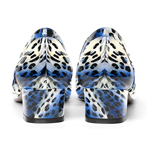 MOVINSTEPS Womens Pointed Toe Dress Slip On Patent Cut Out Work Chunky Low Heel Pumps Shoes 1.5 Inch4