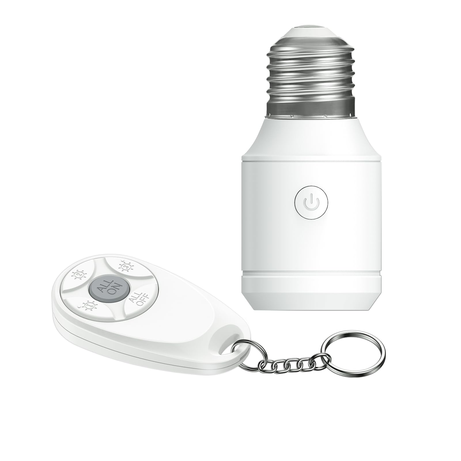 Wireless Light Switch, AC 80~275V Screw Lamp Holder with Portable Cordless RF Switch