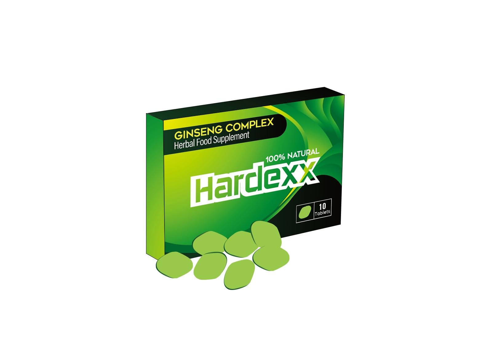HARDEXX Green Ginseng Complex for Men Powerful Natural Supplement Fast Acting Male Support Formula Boost Vitality Energy Stamina Endurance Wellness Pack of 10 Herbal Tablets for Daily Use