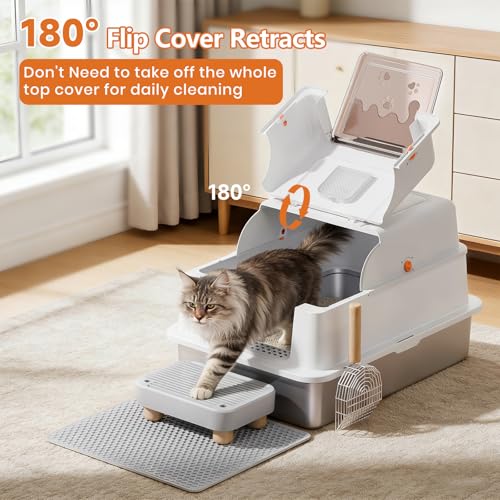 Caja sanitaria para gato de acero inoxidable extra grande XXXL miniatura 3