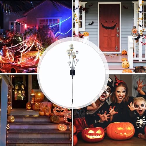 Lumières de tige avec mains squelettiques et yeux étanches Halloween - 5