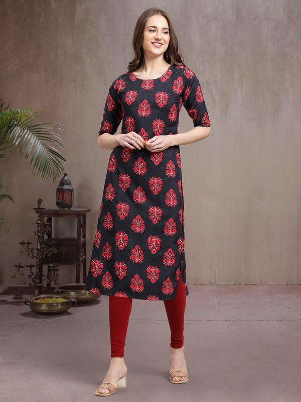Pinkmint Elegant Printed Crepe Kurti's For Women's (Pack Of 5)