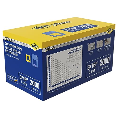 QEP Xtreme Tile Leveling System, Part A, Clips for 3/16\" Grout (2,000 Pack)