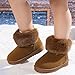 Boys Girls Ankle Boots Waterproof Warm Snow Boots with Fleece Collar Cozy Faux Fur Lining Non-Slip Winter Boots for Toddler Big Kids Fashion Outdoor Cold Weather Walking Shoes for All Day Play Brown