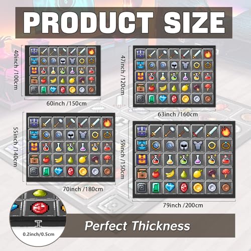 Tapete Decorativo para Juegos con Diseño Pixel Gris 152x102 cm miniatura 2