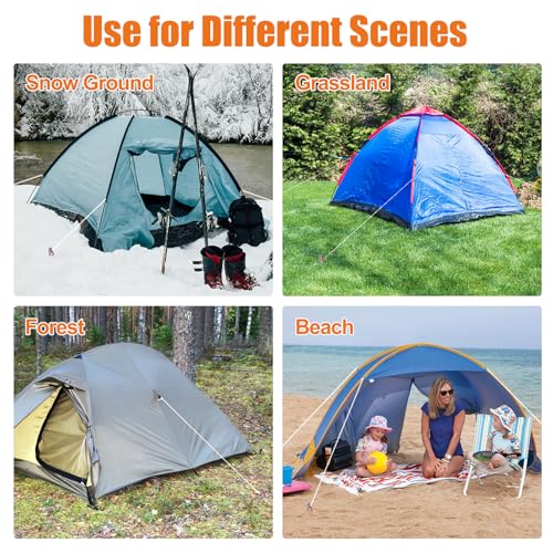 Image of Eurmax USA Hiking Camping Tent Stakes and Hammer Set Lightweight Multi-Function Tent Hammer with Tent Stake Remover,Tent Pegs for Camping, Hiking, Backpacking, Gardening(Blue Stakes)