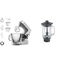 Kenwood Titanium Chef Baker Silver KVC85.004SI, Impastatrice Planetaria, Bilancia Integrata & KAH359GL Accessorio Frullatore per impastatrici planetarie, in vetro Thermoresist