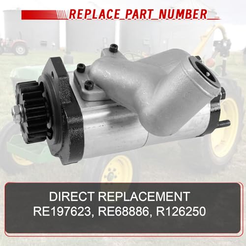 Image of Hydraulic Pump, RE197623 RE68886 R126250 Replacement for Tractors 5103 5105 5200 5203 5205 5210 5215 5220