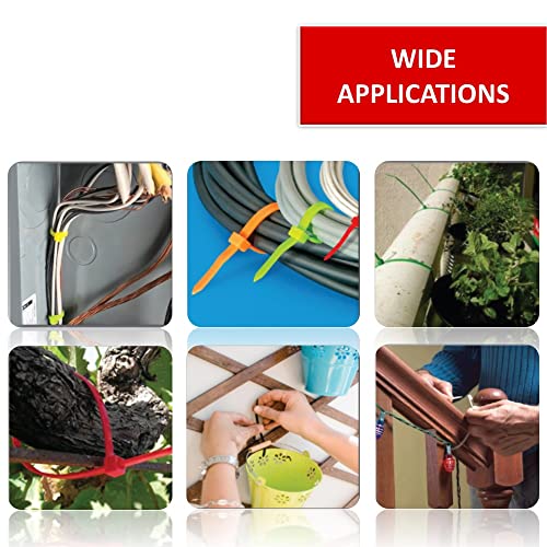 Image of Kable Kontrol Fluorescent Orange Zip Ties 14 Inch 100 Pcs, 50 Lbs Tensile Strength, Self-locking Nylon Colored Cable Ties Wire Wraps for Indoor or Outdoor Use