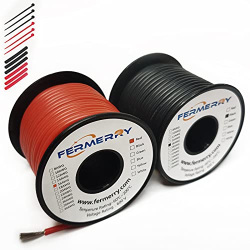 Câble électrique 12 AWG Rouge Et Noir - 50 Pieds Chacun, Cuivre Toronné, Pour Installations 12V (600V)