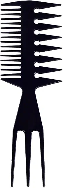 Peigne 3 en 1 Homme Antistatique Rétro Noir - Brosse à Cheveux Large Dents