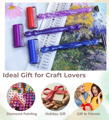 Kit de pintura de diamante Hailivike: herramientas con rodillo de arte y bolígrafo roscado 5