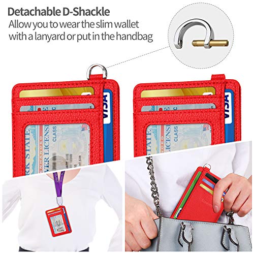 Image of Slim Minimalist Front Pocket Wallet, RFID Blocking Credit Card Holder Wallet with Detachable D-Shackle for Men Women