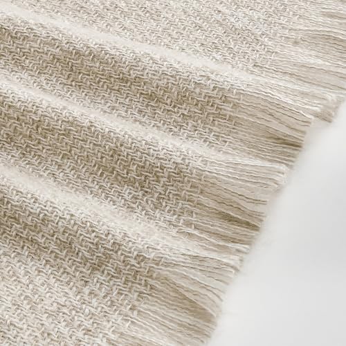 BOURINA Faux Cashmere Fringe Throw Blanket Decorative Lightweight Throw Soft Cozy for Bed or Sofa Outdoor Blanket, 127x178cm Beige - Cosy Home Interiors BOURINA Faux Cashmere Fringe Throw Blanket Decorative Lightweight Throw Soft Cozy for Bed or Sofa Outdoor Blanket, 127x178cm Beige - Image 6