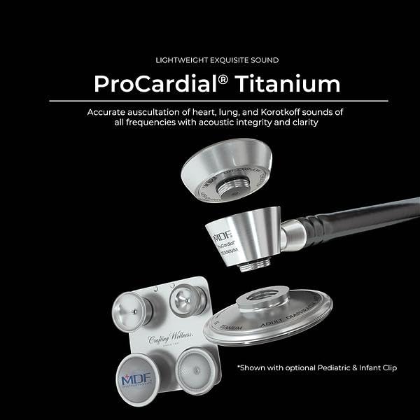 Image of MDF Instruments Capridium ProCardial Cardiology Stethoscope, Limited Edition Mprints, Lightweight Titanium, Adult, Dual Head, Go Van Go Tube, Capridium Chestpiece-Headset, MDF797TVGCD