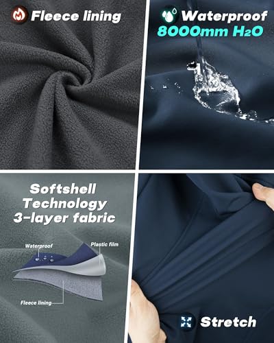 Outdoor Ventures Damen Softshell Westen mit Kapuze Leichte Fleece Gefütterte Ärmellose Jacke Wasserdichte Winddichte Weste Vest mit Zip up-Taschen Juwel Blau M