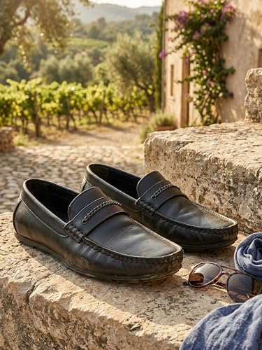 Image of AJANTA Men's Loafers for Men | Formal & Casual Office Shoes | Lightweight Comfortable Walking Footwear | Cushioned Travel & Daily Wear Shoes | Flexible Anti-Skid Loafers for Men
