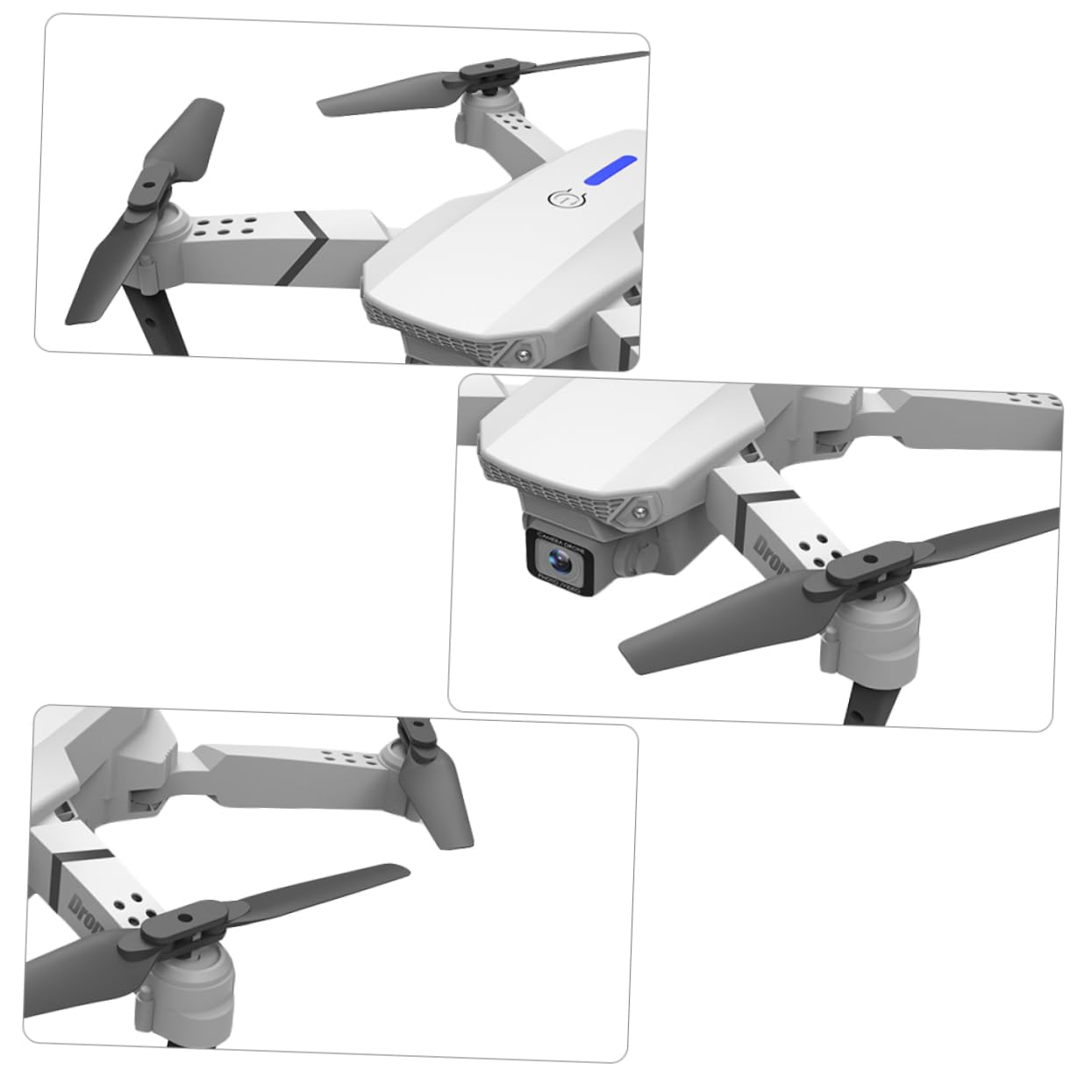 Drone Pliable E525 4k Caméra, Quadricoptère Léger Blanc
