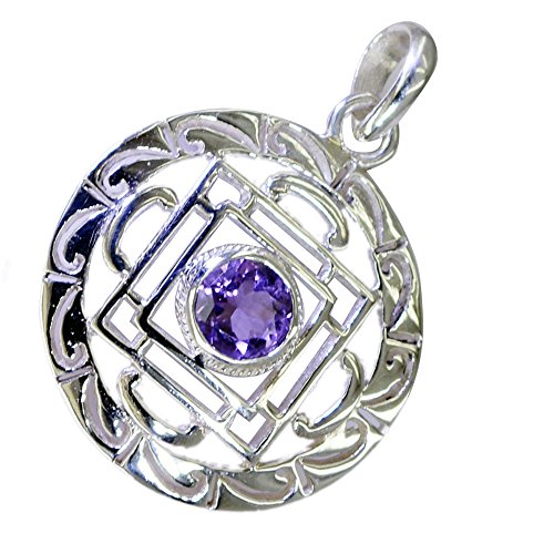 Collier Améthyste en Argent Véritable Pendentif Artisanal de Joaillerie Féminine