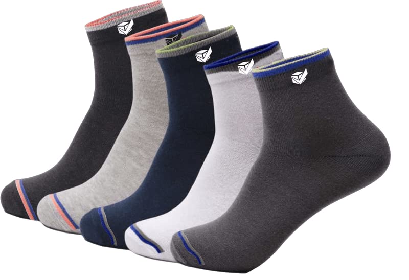 Women's & Men's Cotton Sports Ankle Socks, Pack of 5 Pairs (Unisex, Free Size, Multicolour) attractive & unique-image-35