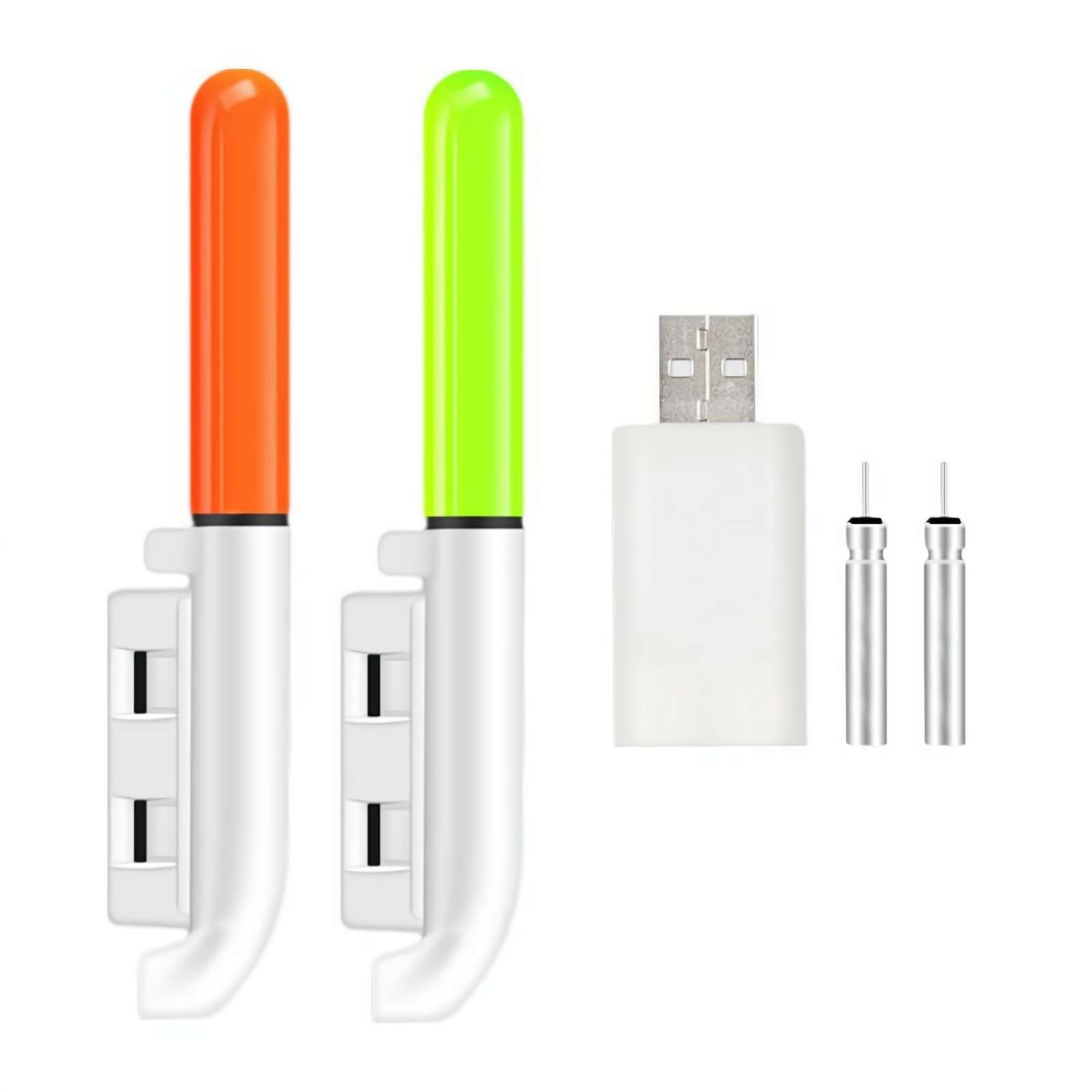 Fishing Rod Tip Lights, 2pcs Led Rechargeable Waterproof Red & Green Luminous FishingBite Alarm Rod Tip Lights, Cr425, Cr316, Cr311, Cr322 Charger, Led Glow Sticks With Buckle for Night Fishing Light