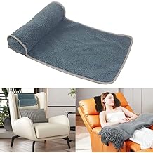 Neck Pillow for Recliner 22x14in Adjustable Wool Neck Roll, Non-Slip Headrest Sofa Cushion Travel Pillow for Neck and Head Support Blue