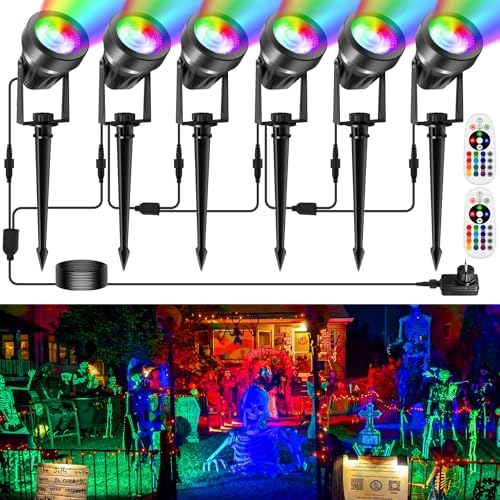 NATPOW Foco Proyector Exterior RGB Luces Led Exterior Jardin 16 c...