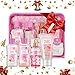 Beautifier Life Bath and Body Gift Set for Women and Girls,Japanese Cherry Blossom,4PCS Set for-Shower Gel,Body Lotion,Body Mist,Exfoliating Scrub,Body Care Travel Set for Birthday Mother's Day Gifts
