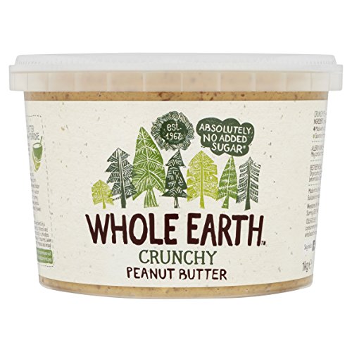 Whole Earth - Crema Crujiente de Cacahuete - 1 kg - Sin Azúcar Añadido y Sin Gluten - Apta para Veganos - Fuente de Fibra y Proteínas - Ideal para Untar en Pan o Tostadas